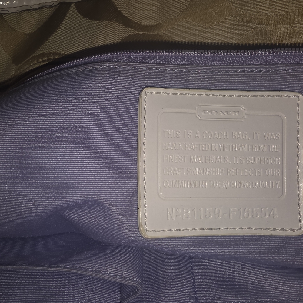 👜 Coach Signature Tote Bag | Beige Canvas Crossbody Shoulder Purse - Picture 10 of 10